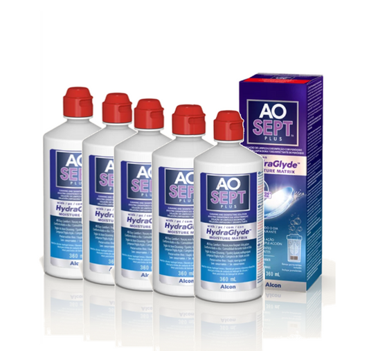 Aosept Plus Hydraglyde - 5x360ml Multipack